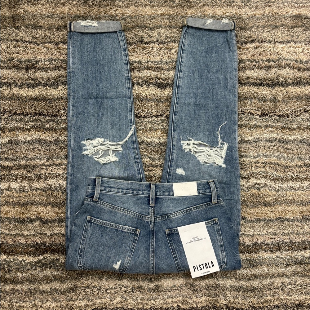 Pistola High Rise Relaxed Fit Jeans Sz 26 NWT | Pistola Presley High Rise Roller - Picture 8 of 13